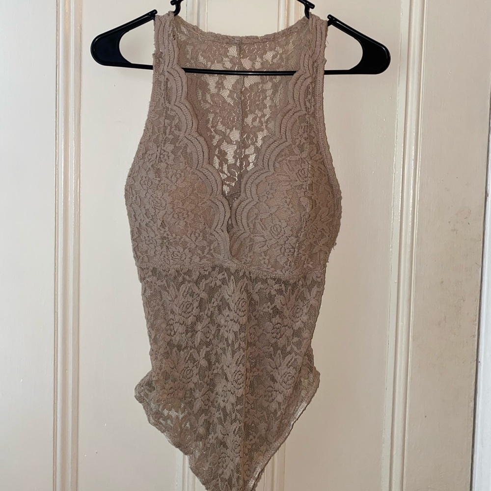 Tan Lace Body Suit